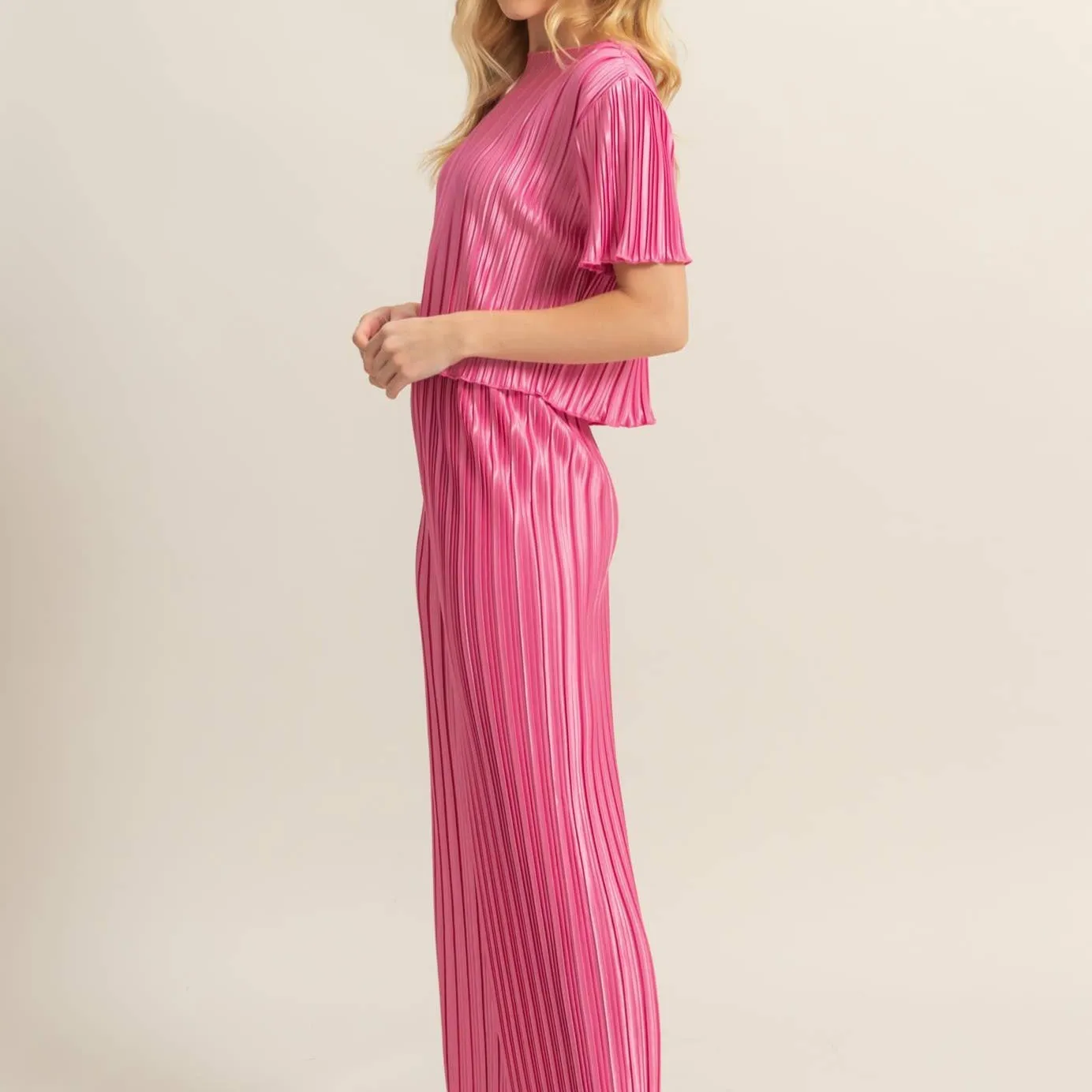 Harley Plisse Short Sleeve Top & Pants Set