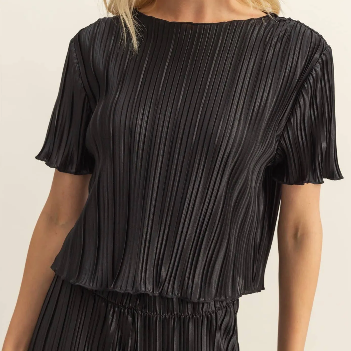 Harley Plisse Short Sleeve Top & Pants Set