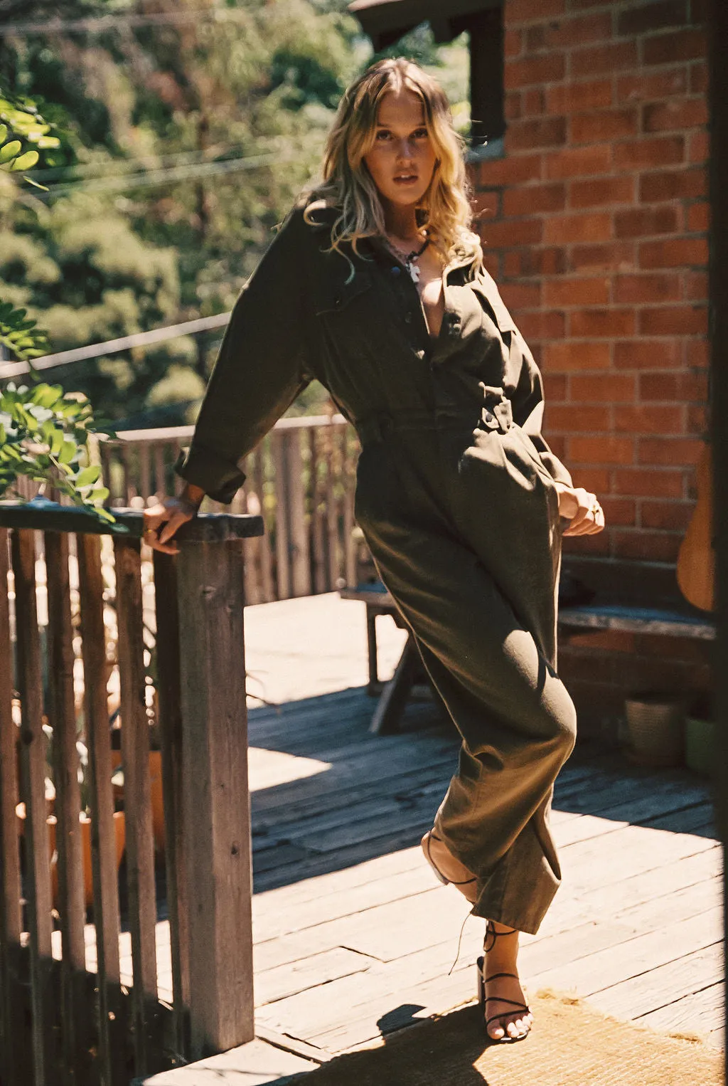Hendrix Olive Straight Leg Jumpsuit