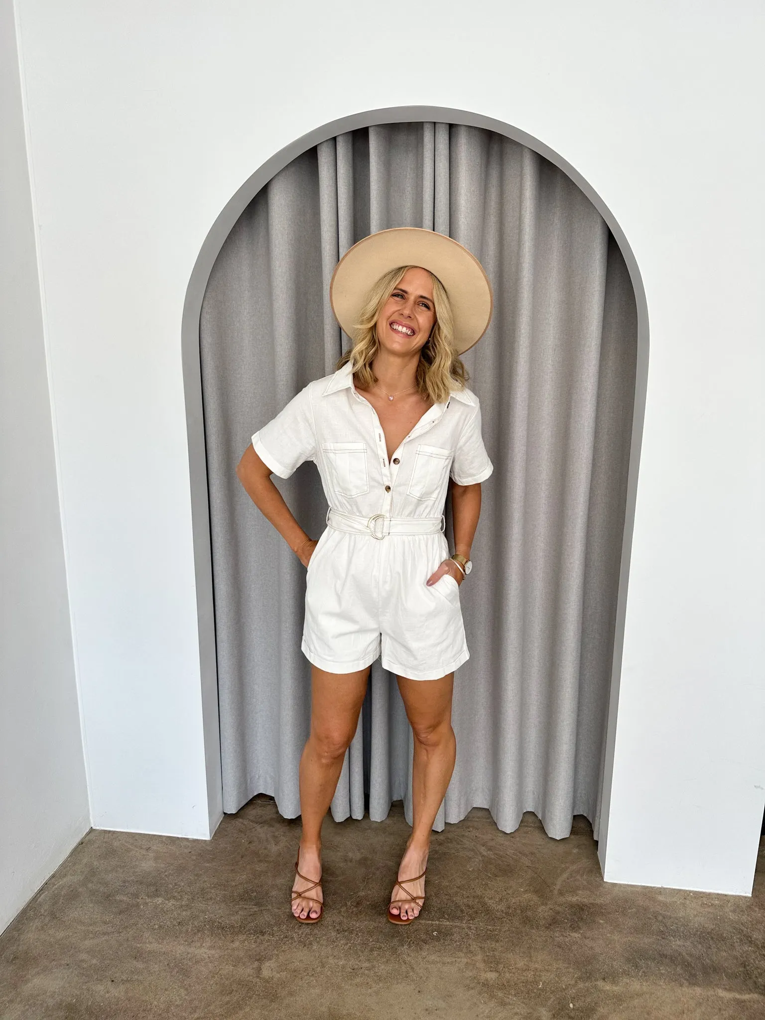 Hilary Playsuit -White