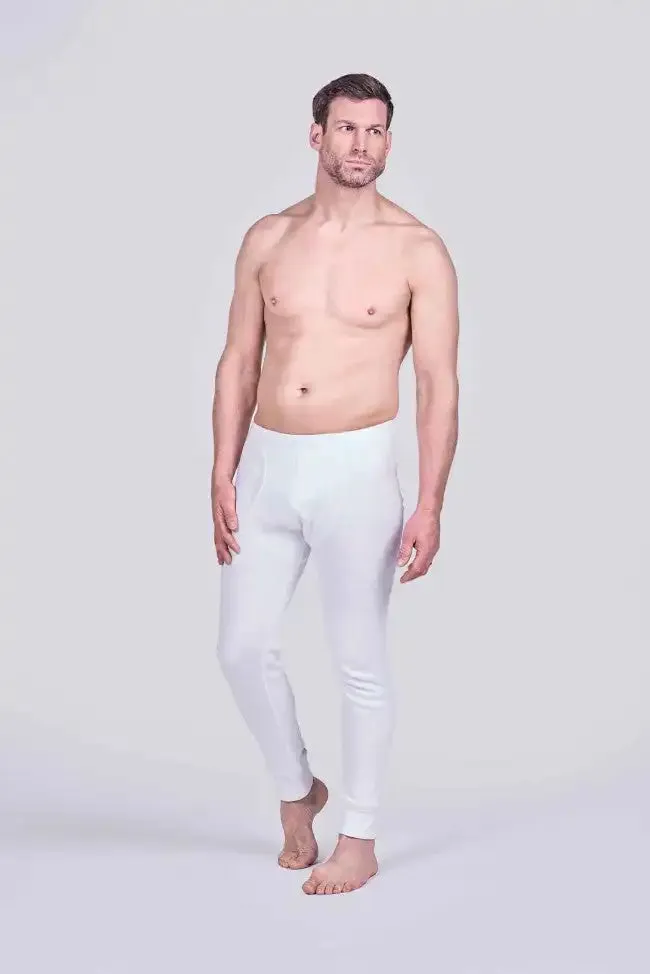 HJ Hall Mens Thermal Long Johns White