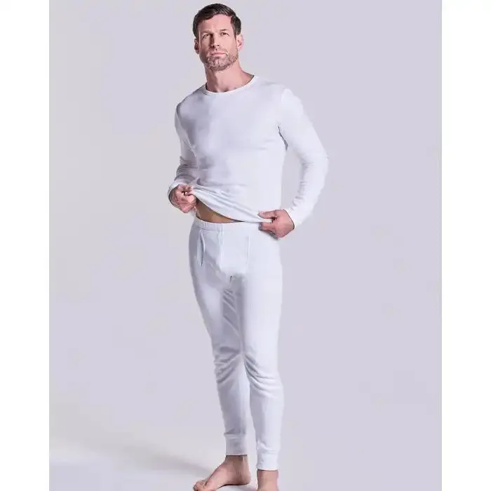 HJ Hall Mens Thermal Long Sleeve Top White