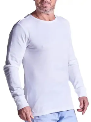 HJ Hall Mens Thermal Long Sleeve Top White