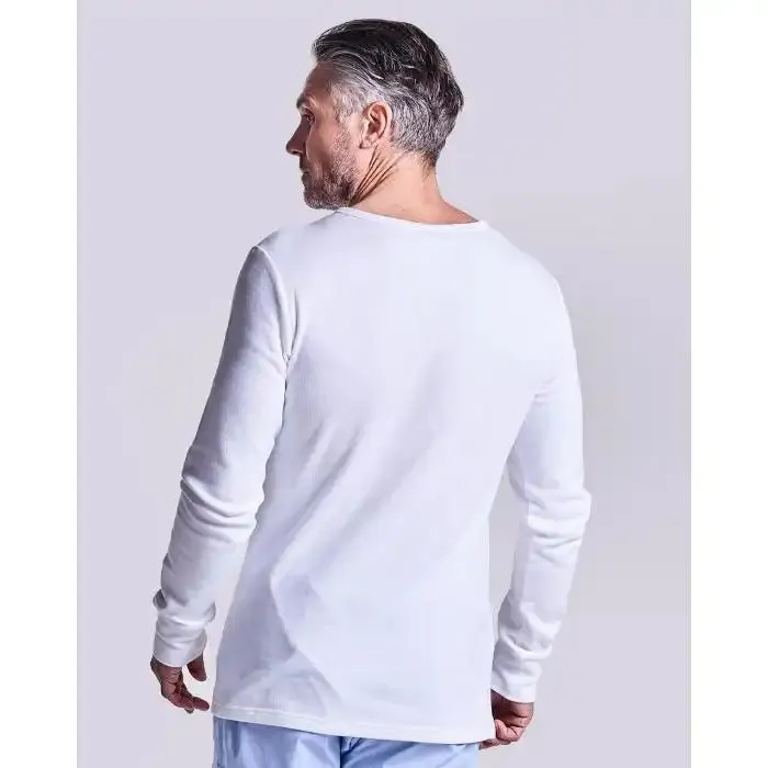 HJ Hall Mens Thermal Long Sleeve Top White
