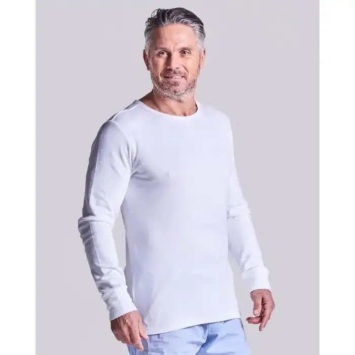 HJ Hall Mens Thermal Long Sleeve Top White