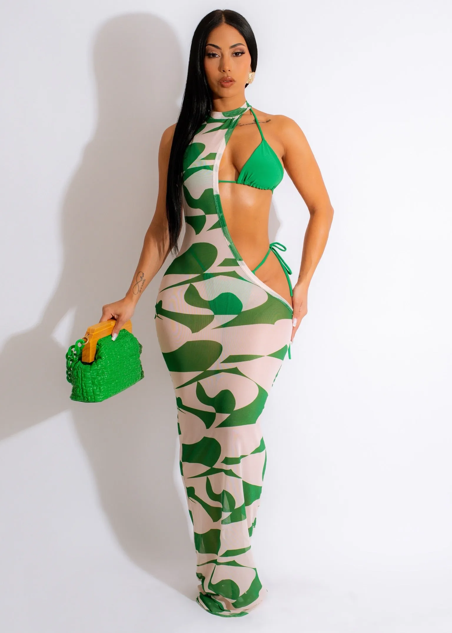 Innocence Mesh Bikini Set Green