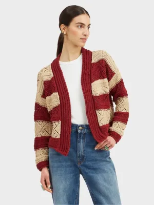 Ivory and Red Summer Bolero