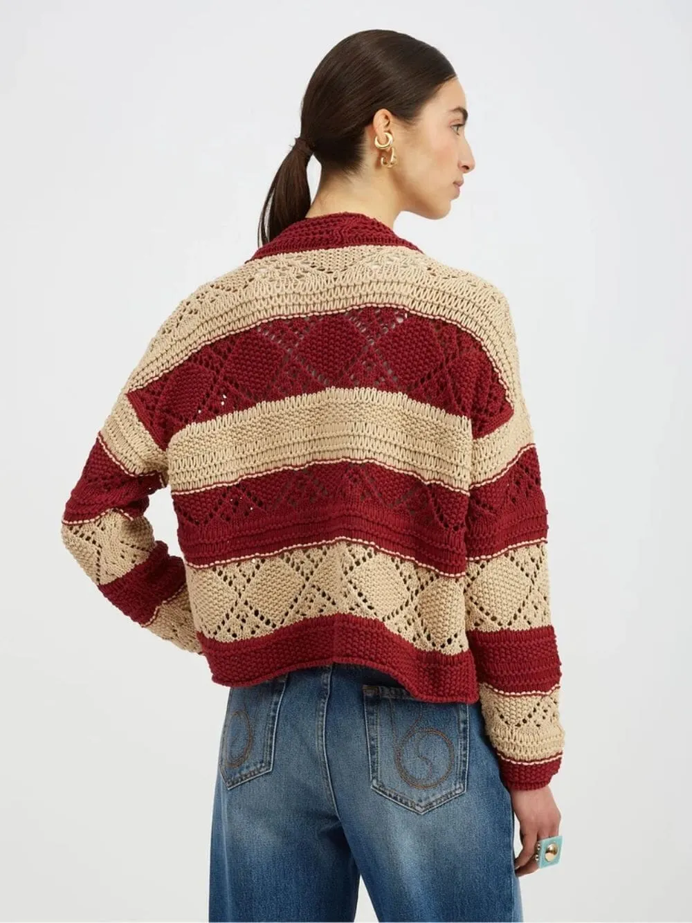 Ivory and Red Summer Bolero