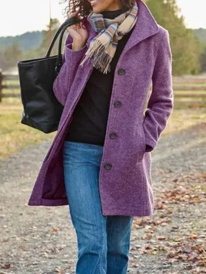 Jeanette™ | Mid-Length Lapel Wool Coat