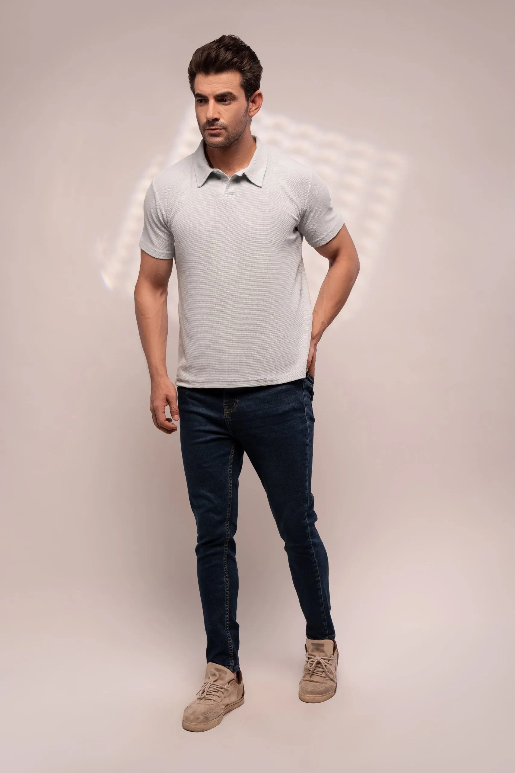 Johnny Collar Ostrich (Ice Blue)