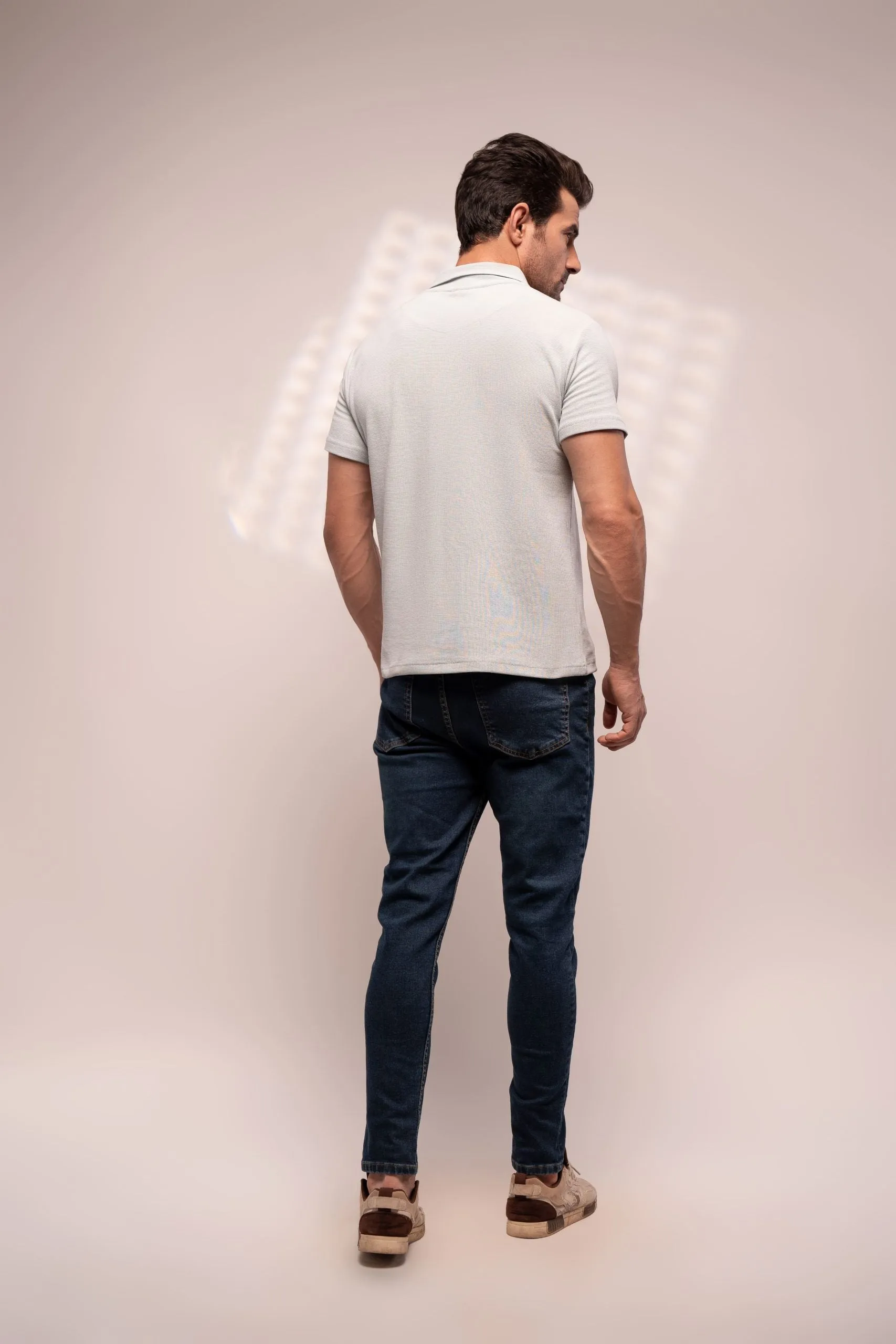Johnny Collar Ostrich (Ice Blue)