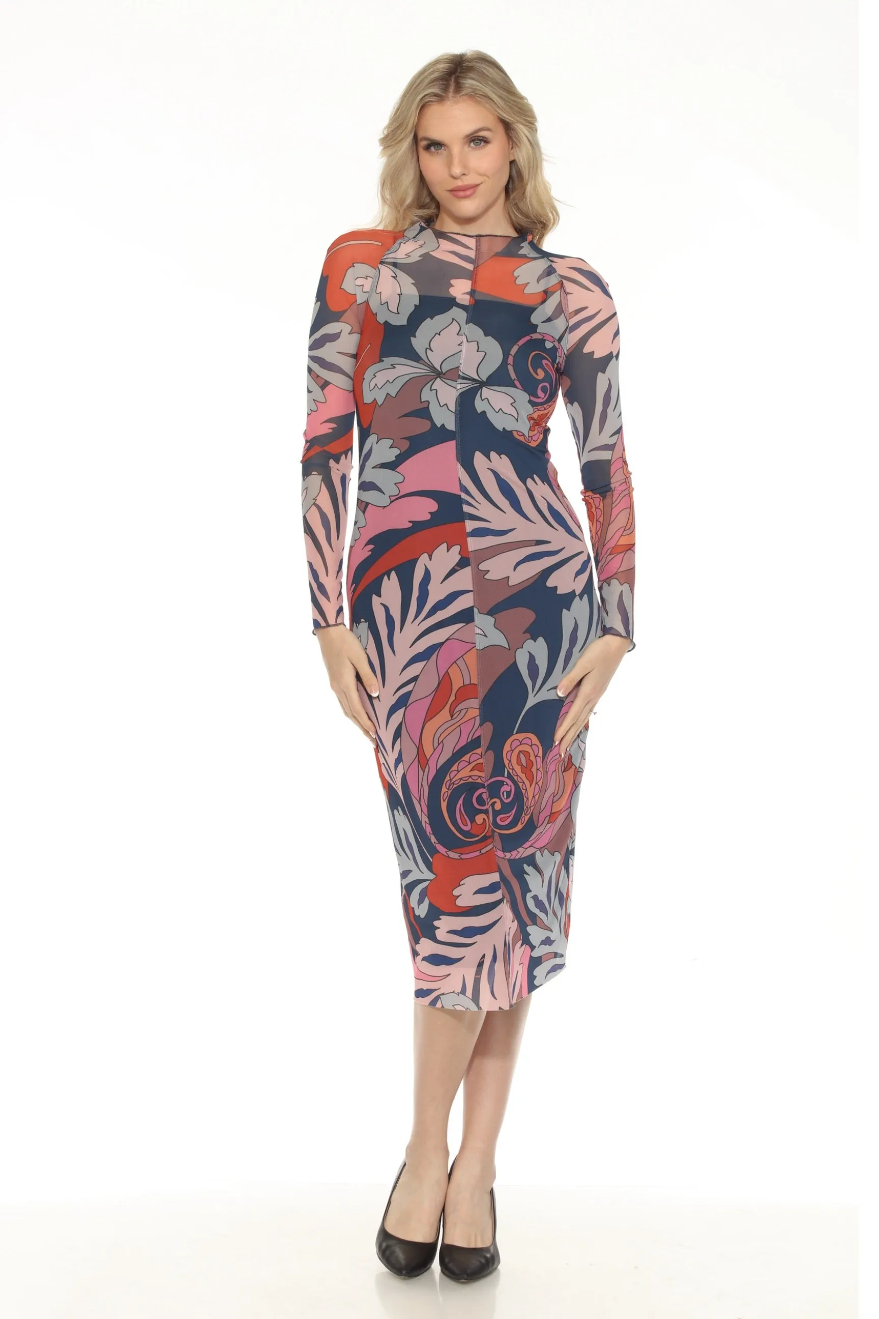 Johnny Was Jade Cole Mesh Midi Dress L33524-9