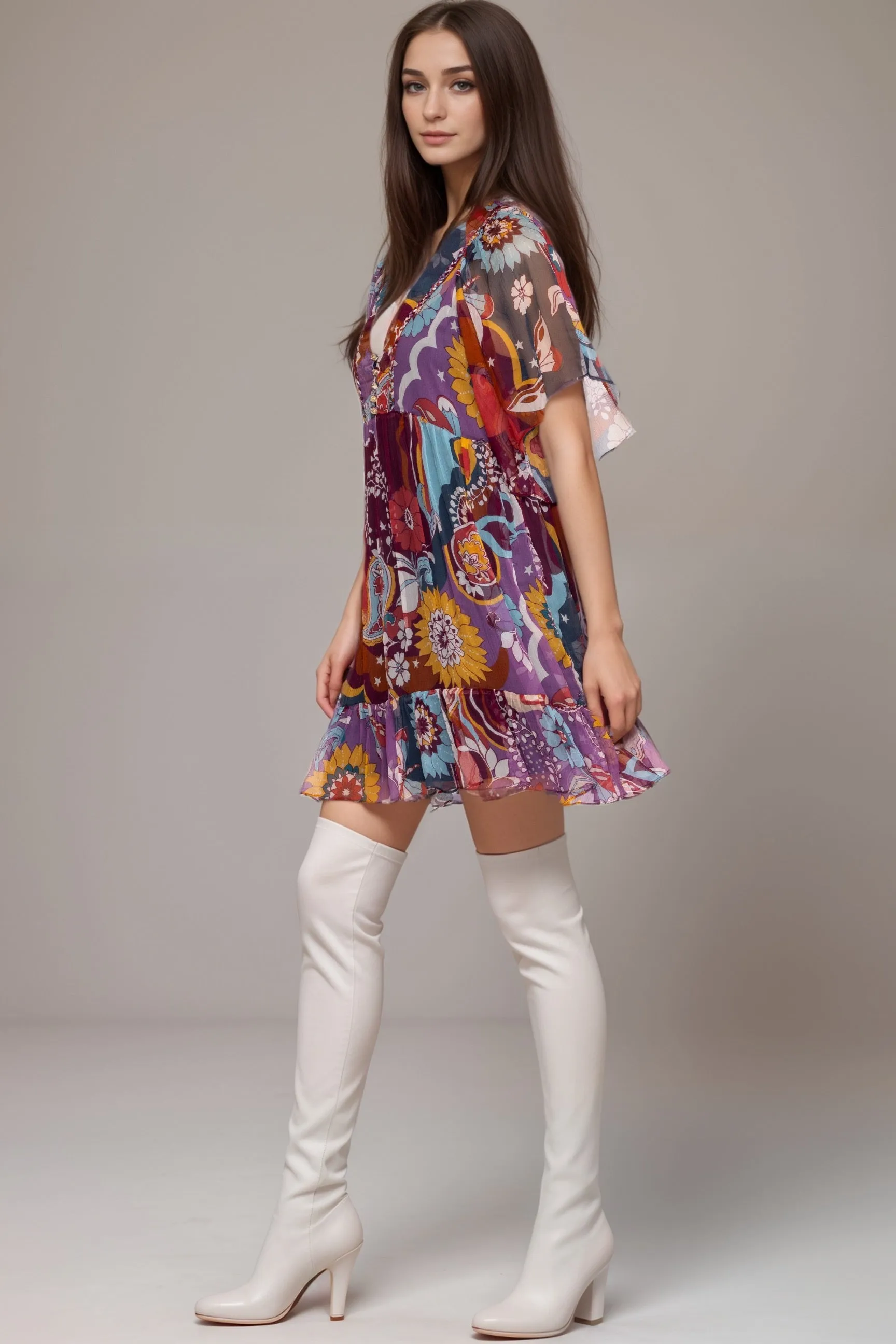 Johnny Was Jade Margareta Silk Mini Dress L34524