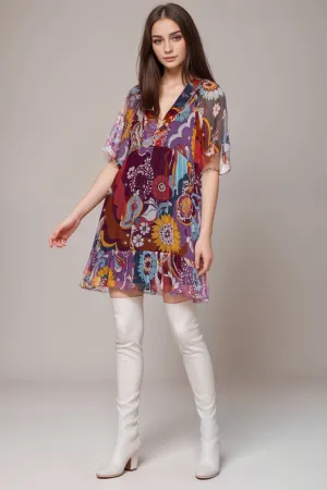 Johnny Was Jade Margareta Silk Mini Dress L34524