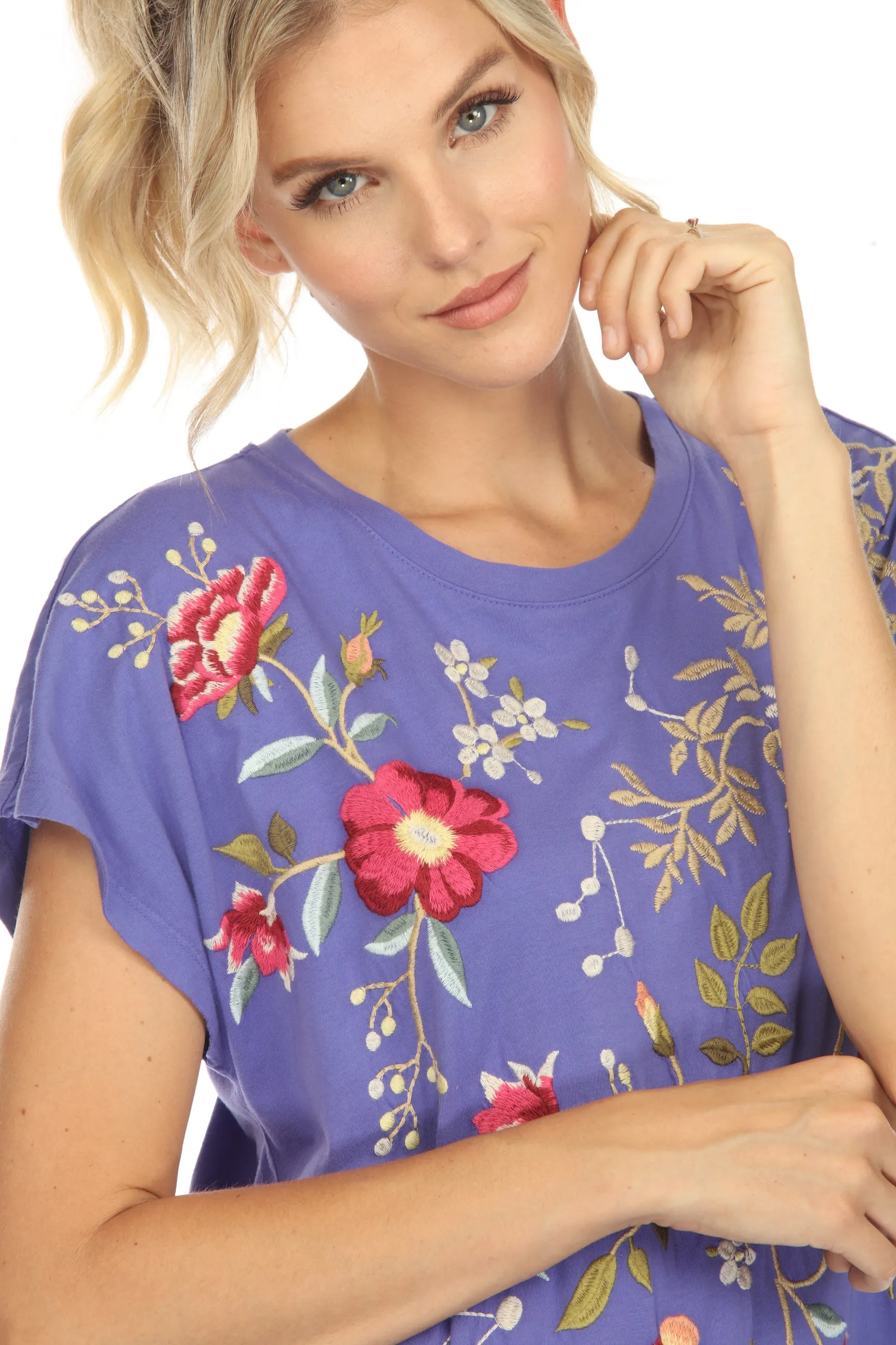 Johnny Was JWLA Osaka Relaxed Knit Midi T-Shirt Dress J37123