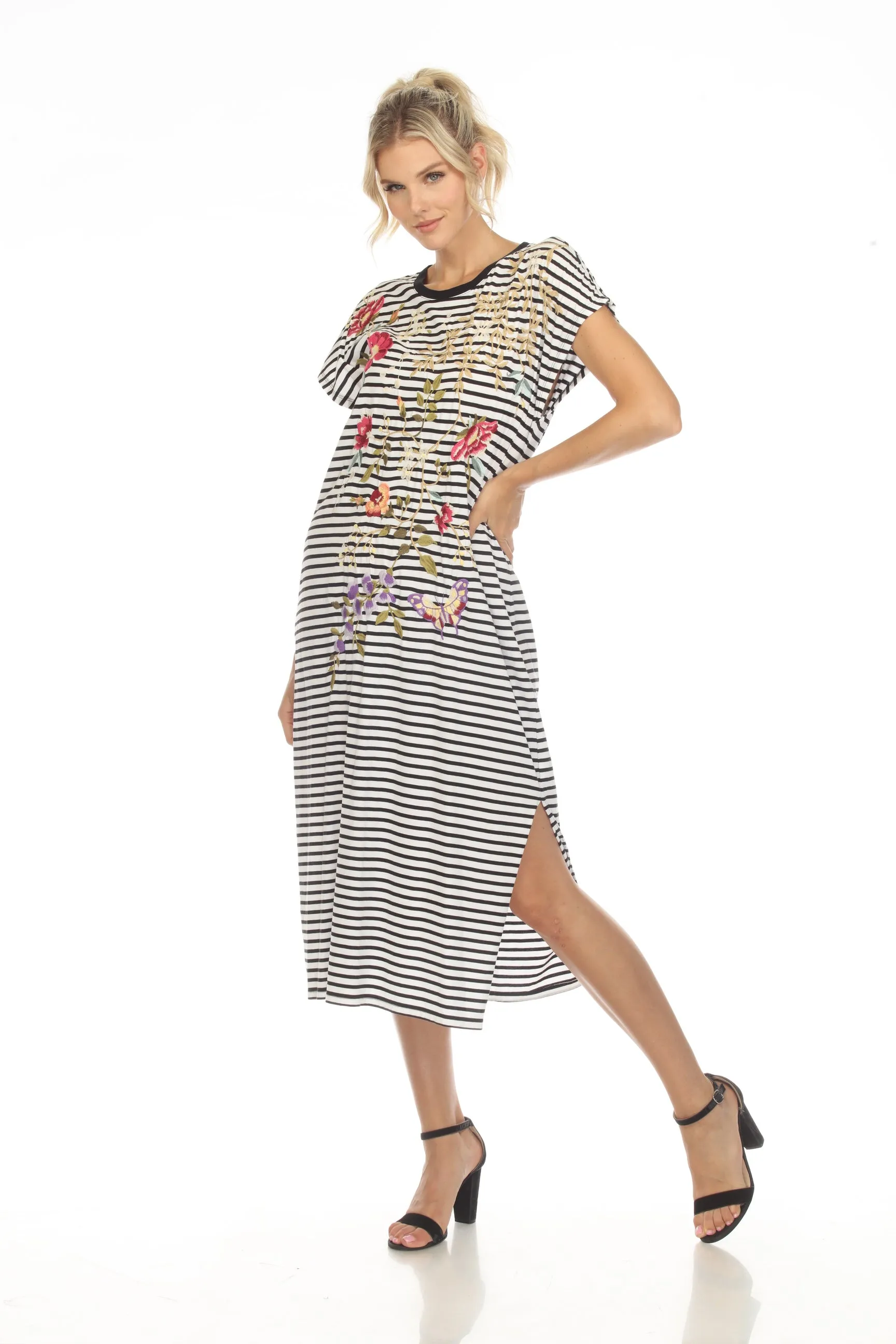 Johnny Was JWLA Osaka Relaxed Knit Midi T-Shirt Dress J37123