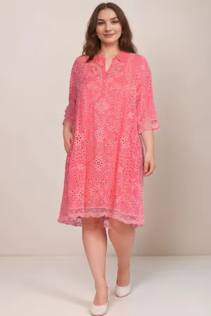 Johnny Was Pink Yalladira Malfi Dress C34024 Plus Size
