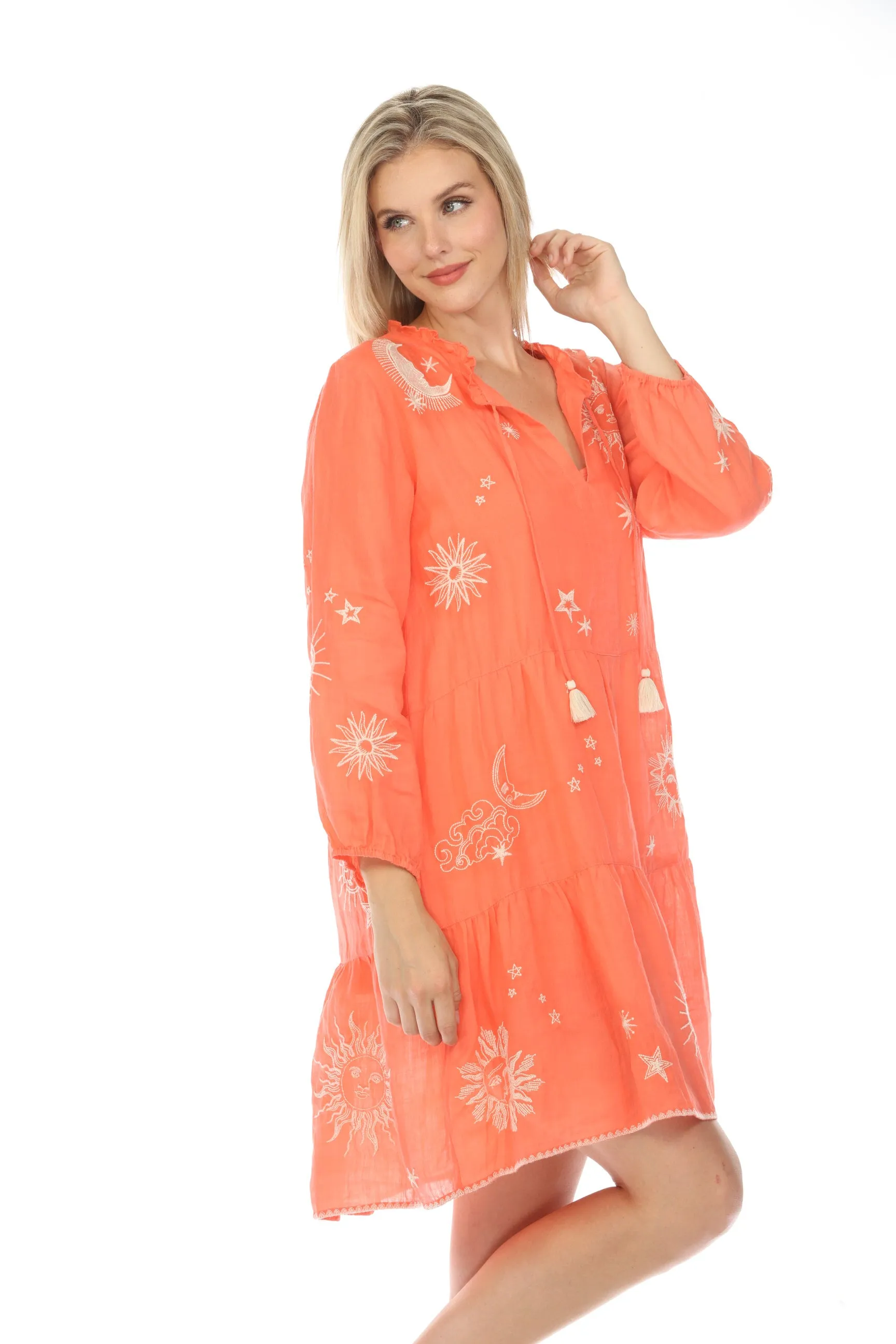 Johnny Was Workshop Andromeda Tiered Field Dress Boho Chic W33224 *
