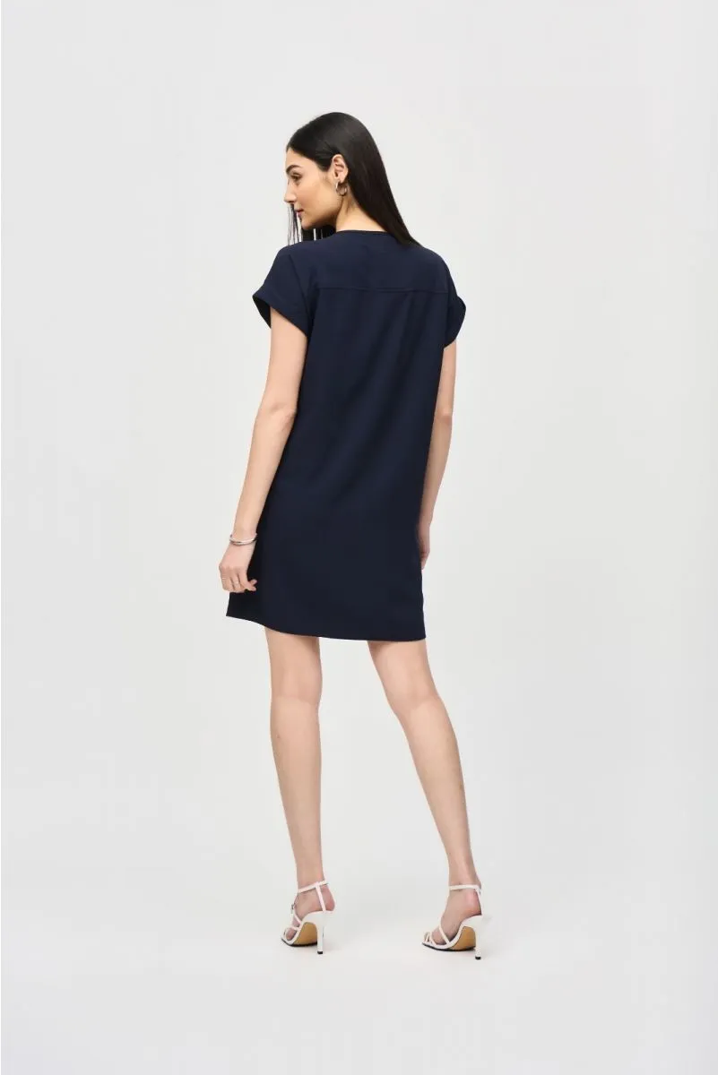 Joseph Ribkoff Straight V-Neck Dolman Sleeves T-Shirt Dress 241129