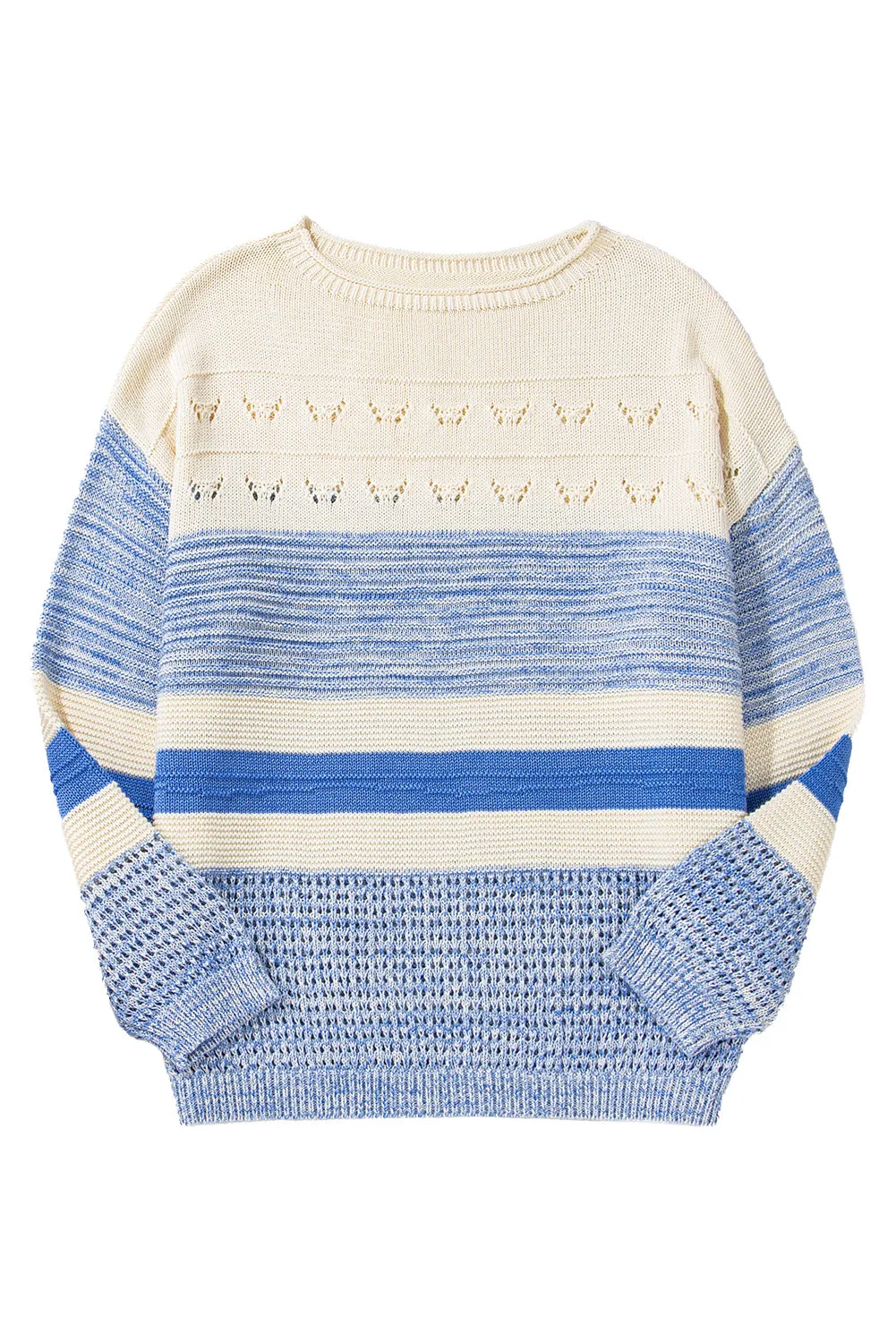 KaleaBoutique Open Stitch Puff Sleeve Sweater