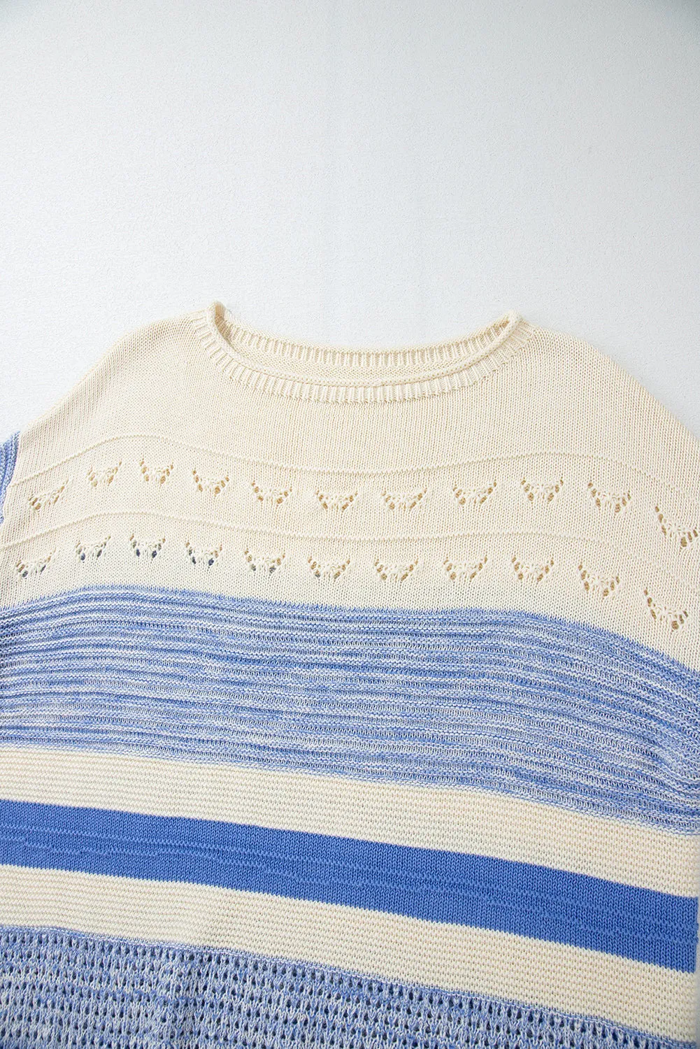 KaleaBoutique Open Stitch Puff Sleeve Sweater