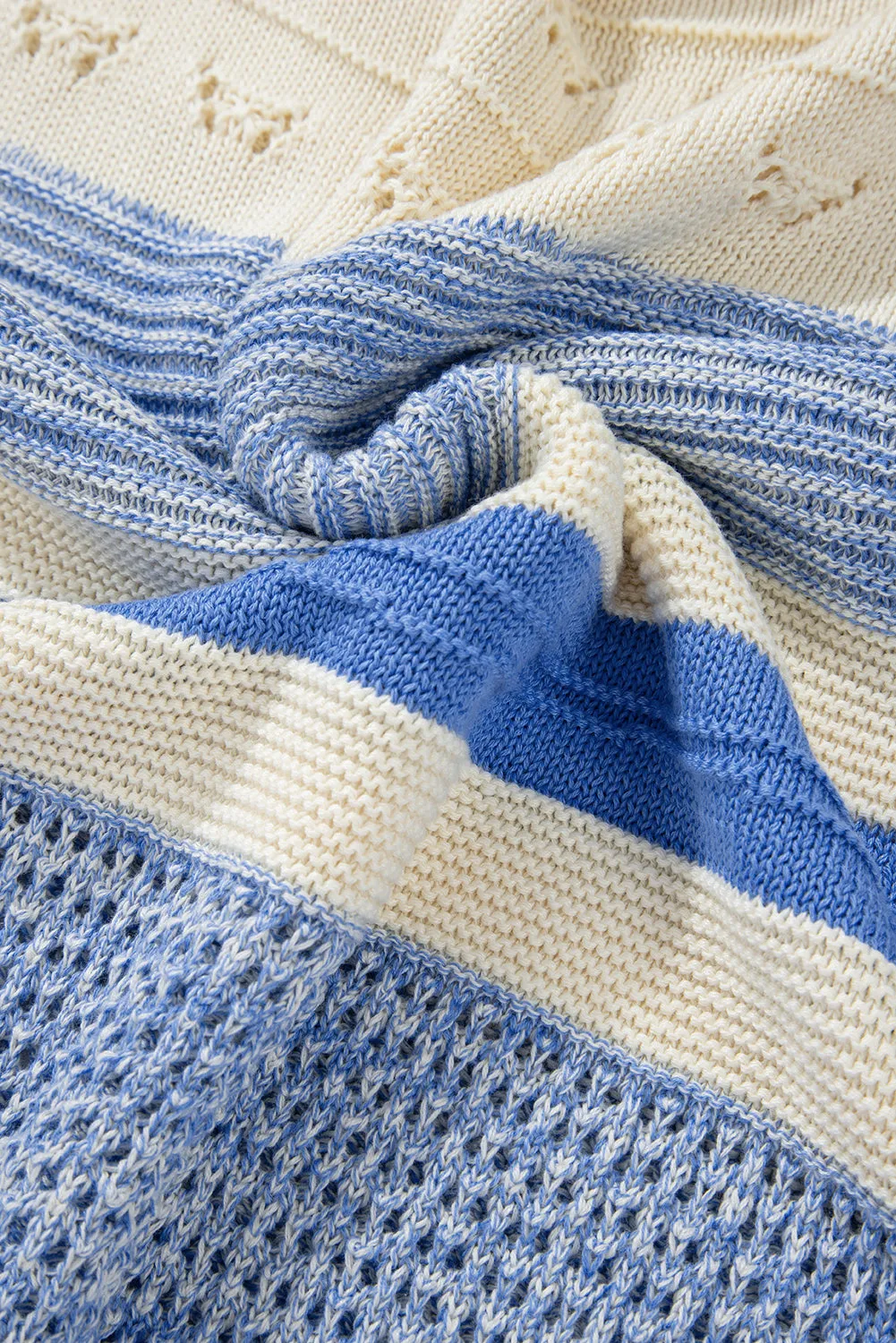 KaleaBoutique Open Stitch Puff Sleeve Sweater
