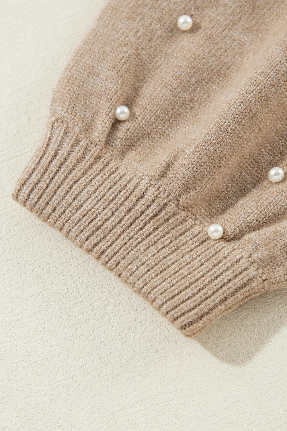 KaleaBoutique Pearled Drop Shoulder Round Neck Sweater