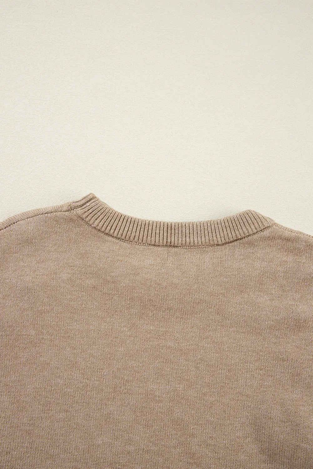 KaleaBoutique Pearled Drop Shoulder Round Neck Sweater