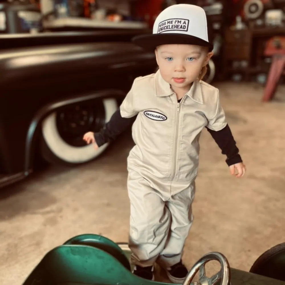 Knuckleheads Boys/ Girls Tan Grease Monkey Coverall