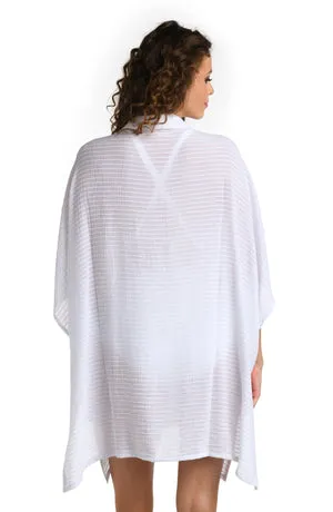 La Blanca Shadow Stripe Convertible Shirt Dress Cover Up