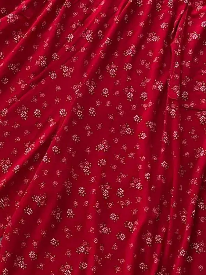 Leola - Red White Ditsy Floral
