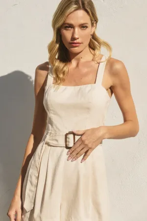 Lia Straight Neck Buckled Romper