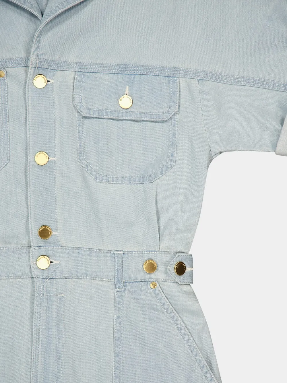 Light Blue Acacia Denim Boilersuit Jumpsuit