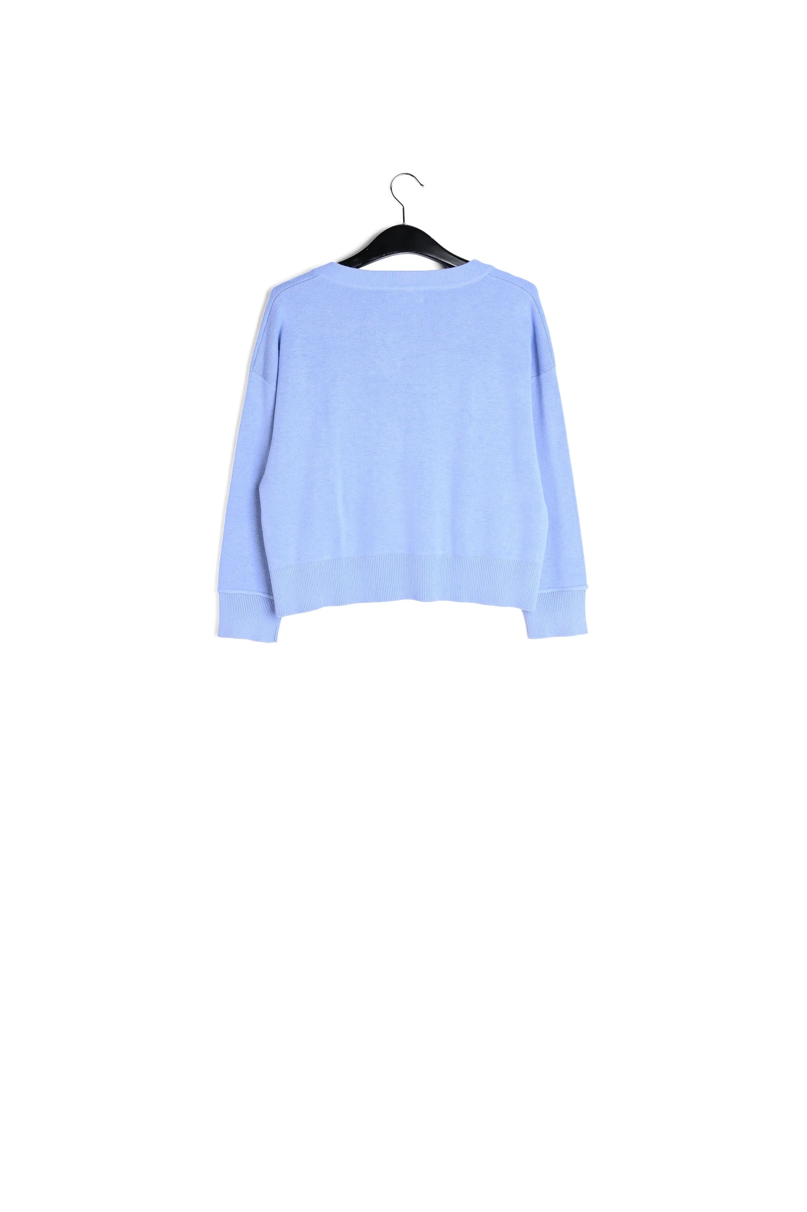 Light blue boxy V-neck sweater