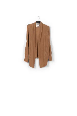 Light brown shawl collar cardigan