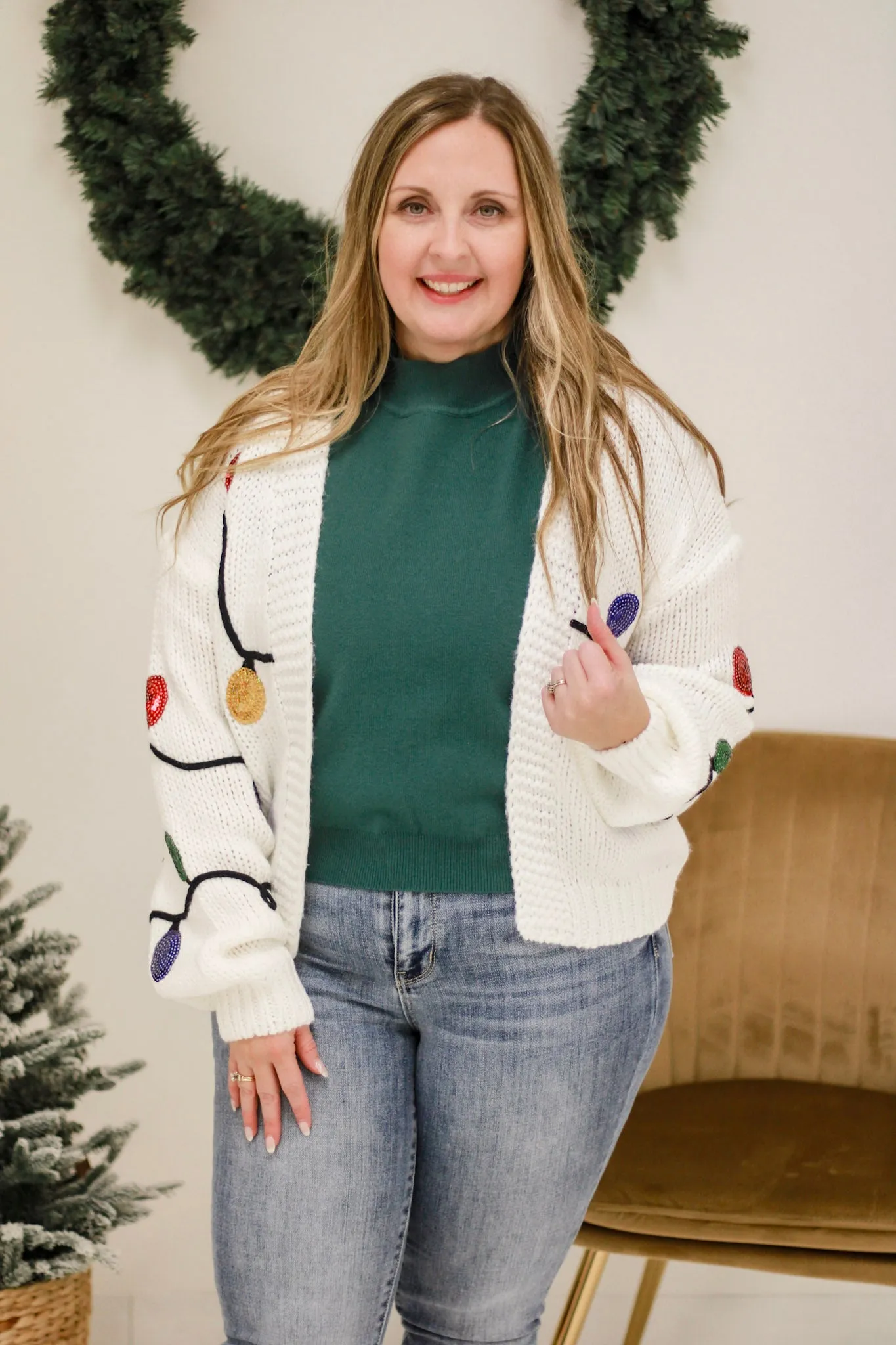 Light it Up Cardigan in Cream