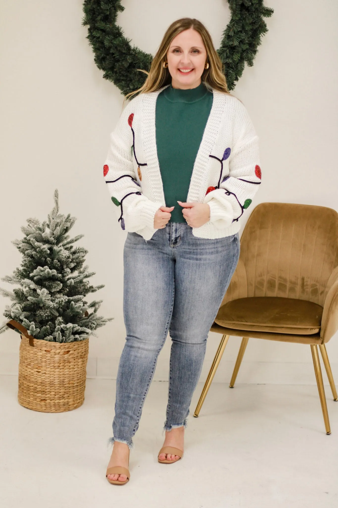 Light it Up Cardigan in Cream