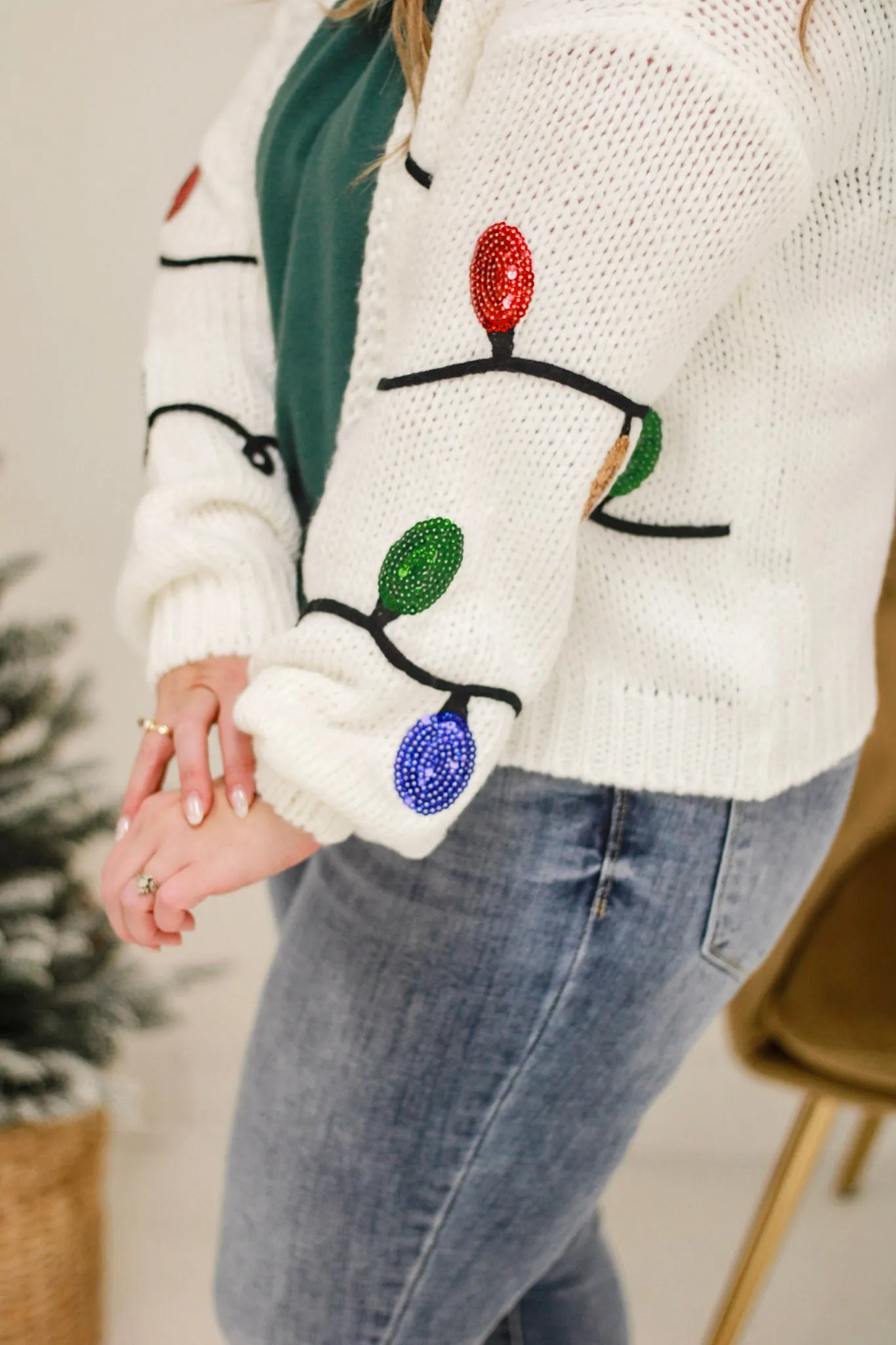 Light it Up Cardigan in Cream