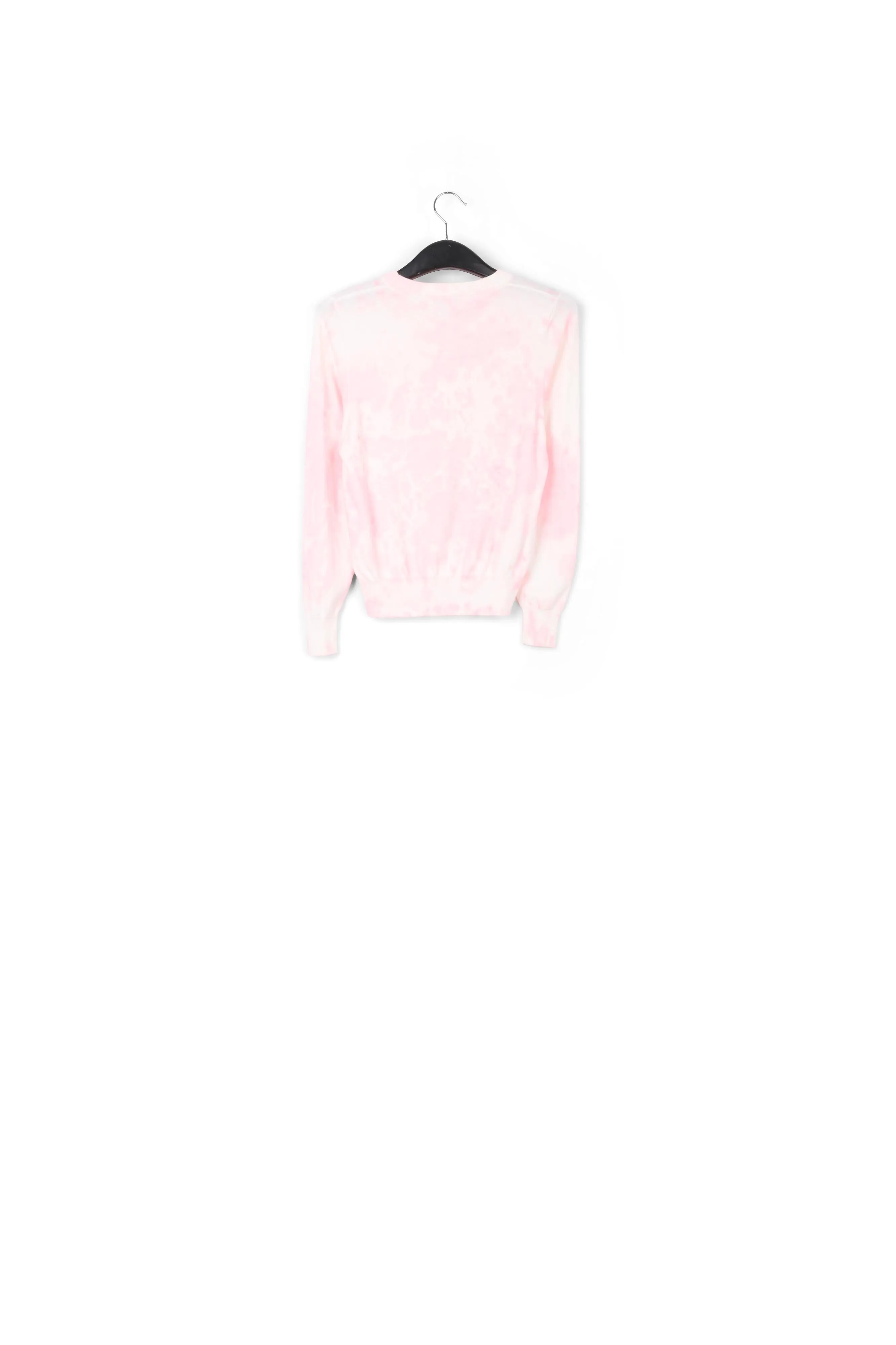 Light pink and off-white tie-dyed organic cotton-blend sweater