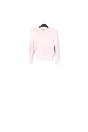 Light pink and off-white tie-dyed organic cotton-blend sweater