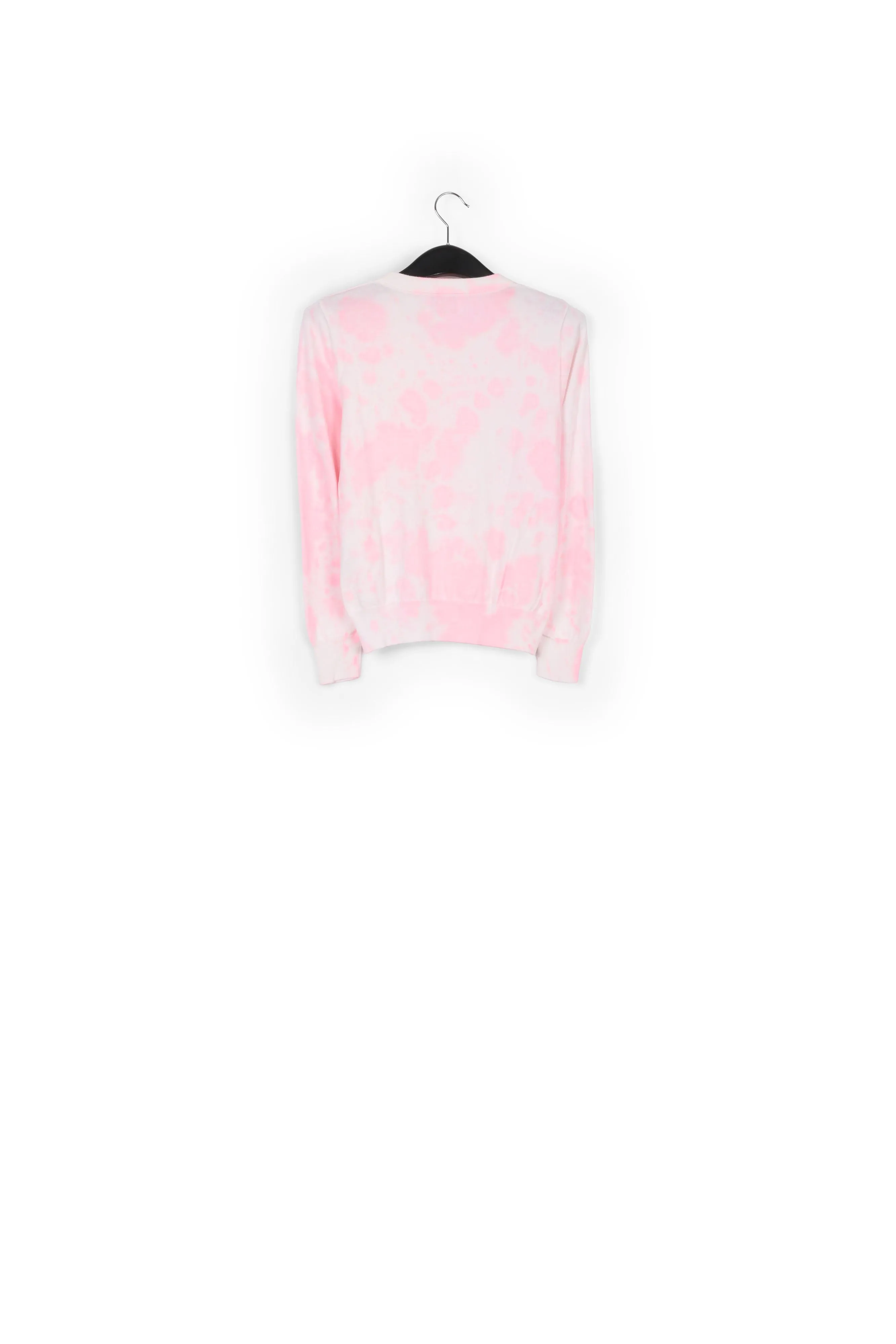 Light pink and off-white tie-dyed organic cotton-blend sweater