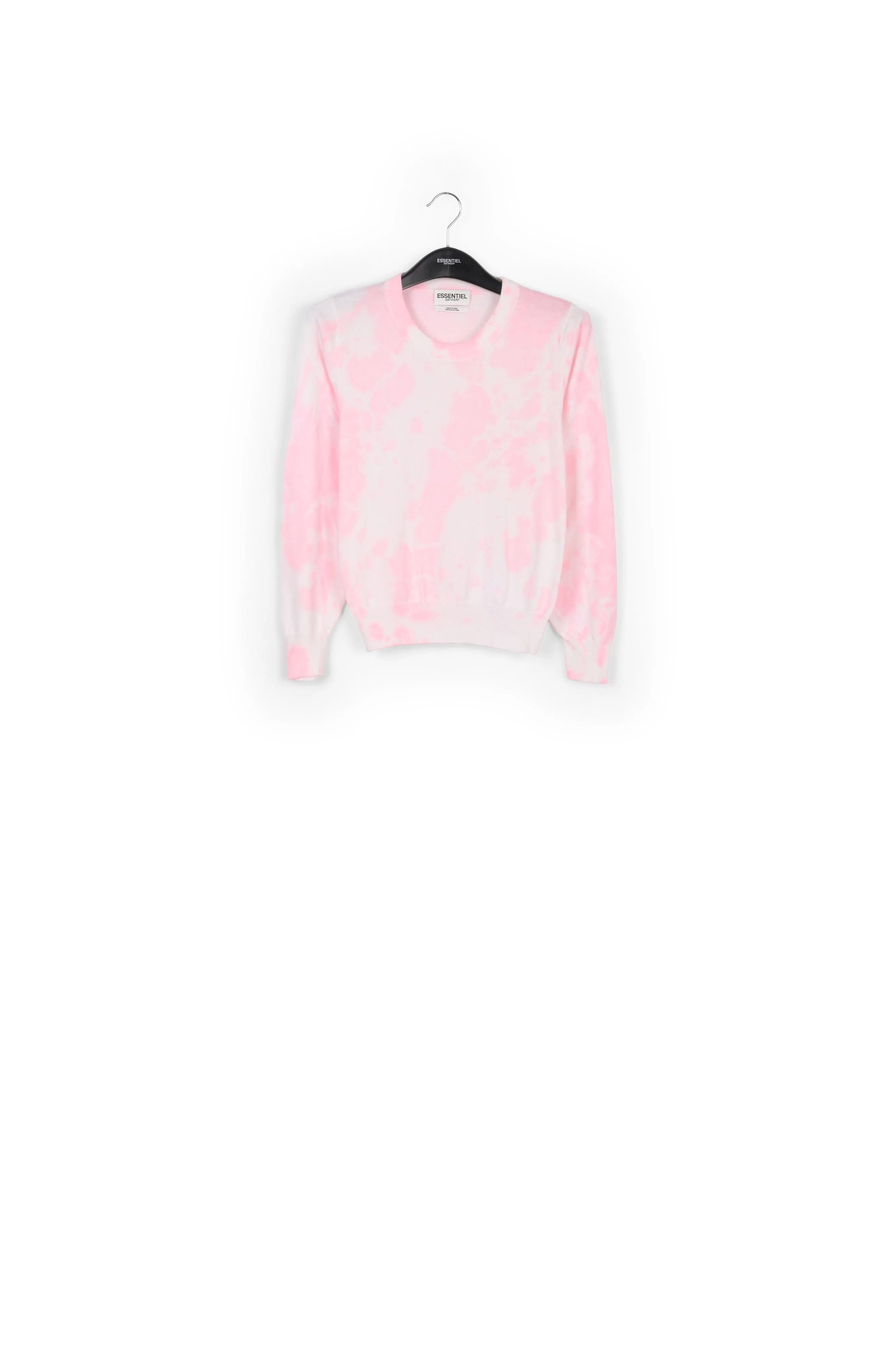 Light pink and off-white tie-dyed organic cotton-blend sweater