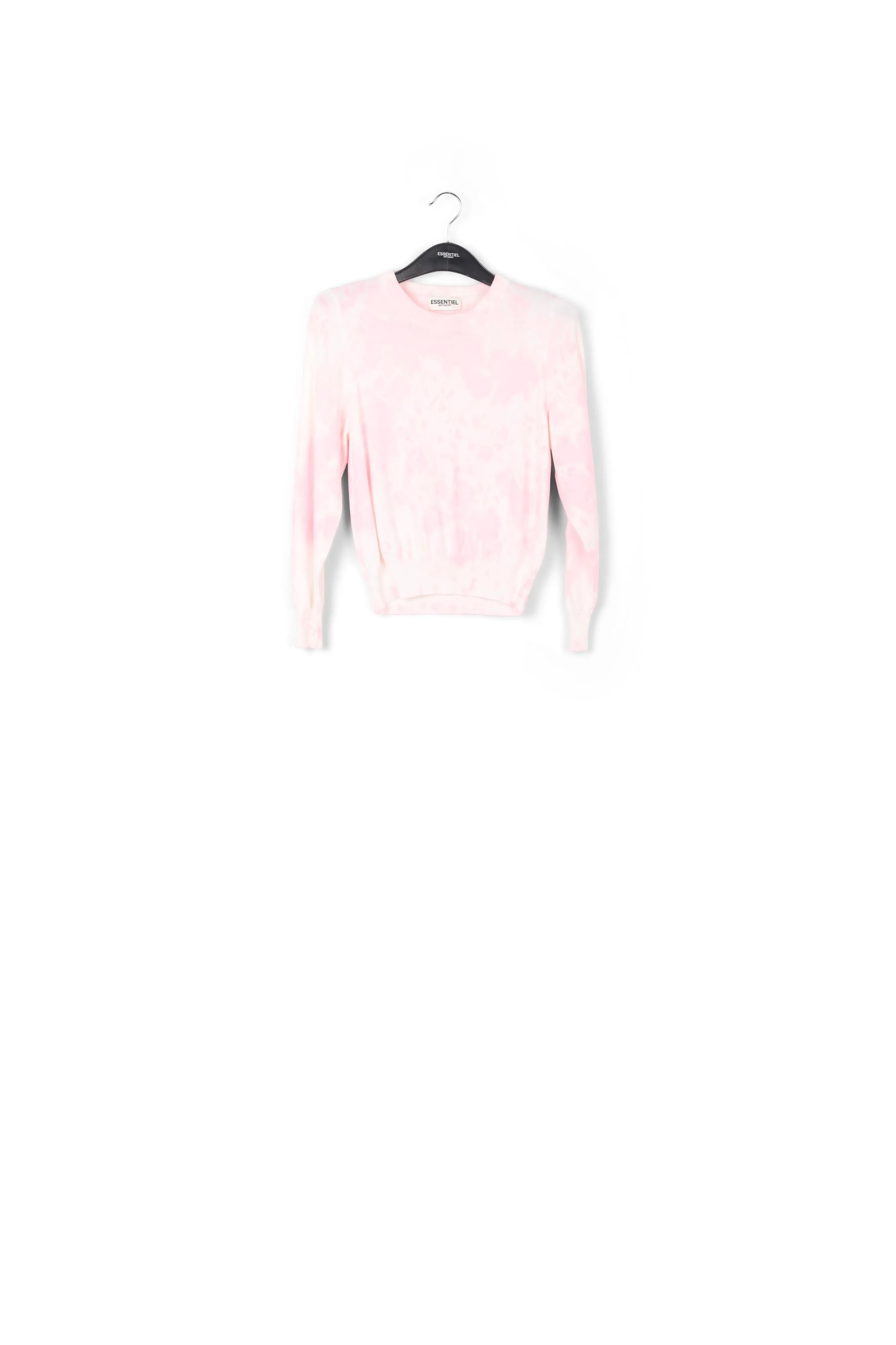 Light pink and off-white tie-dyed organic cotton-blend sweater