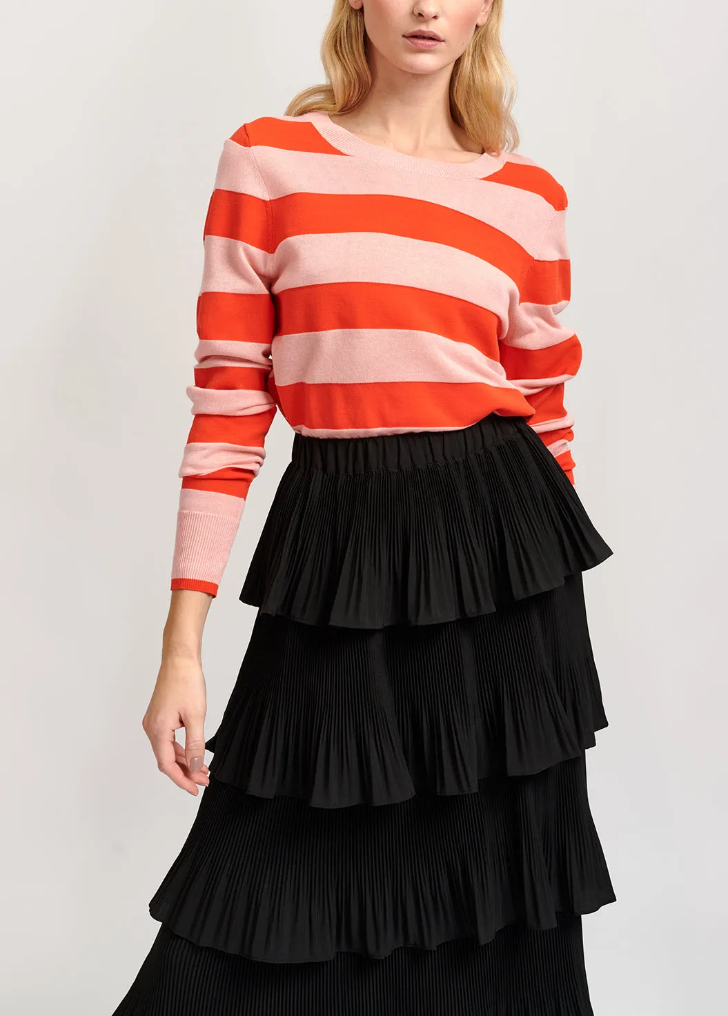 Light pink and orange striped sweater