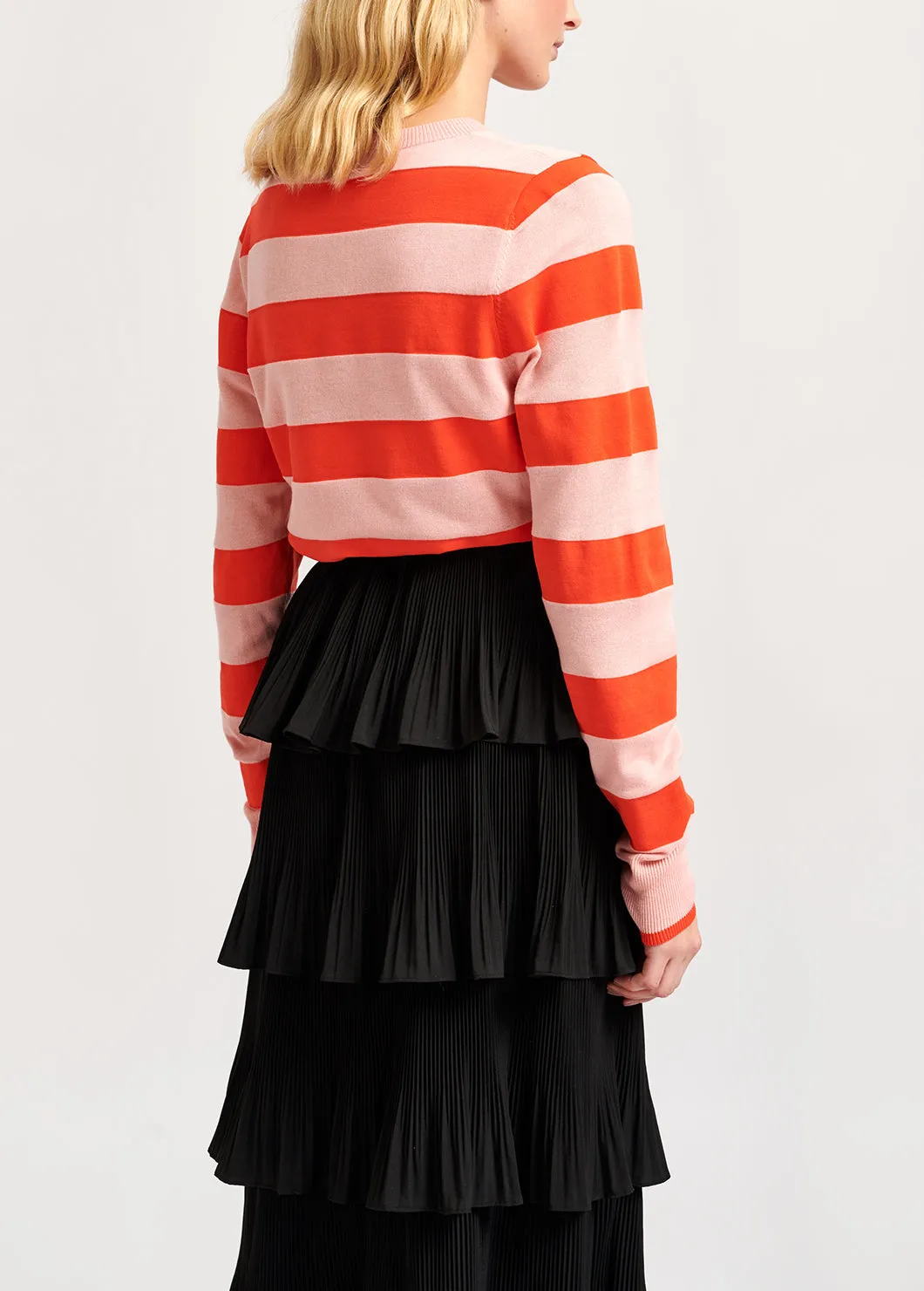 Light pink and orange striped sweater