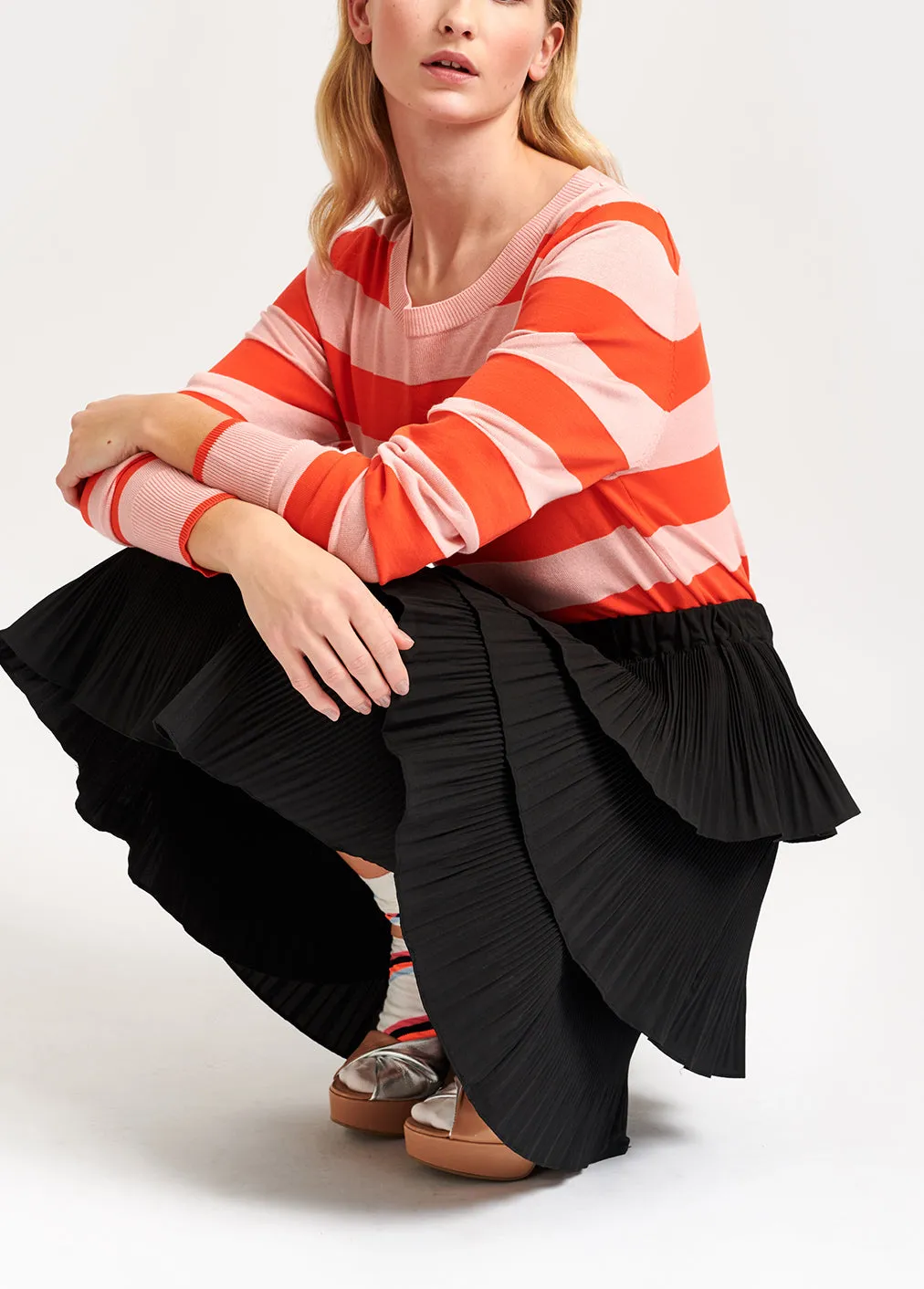 Light pink and orange striped sweater
