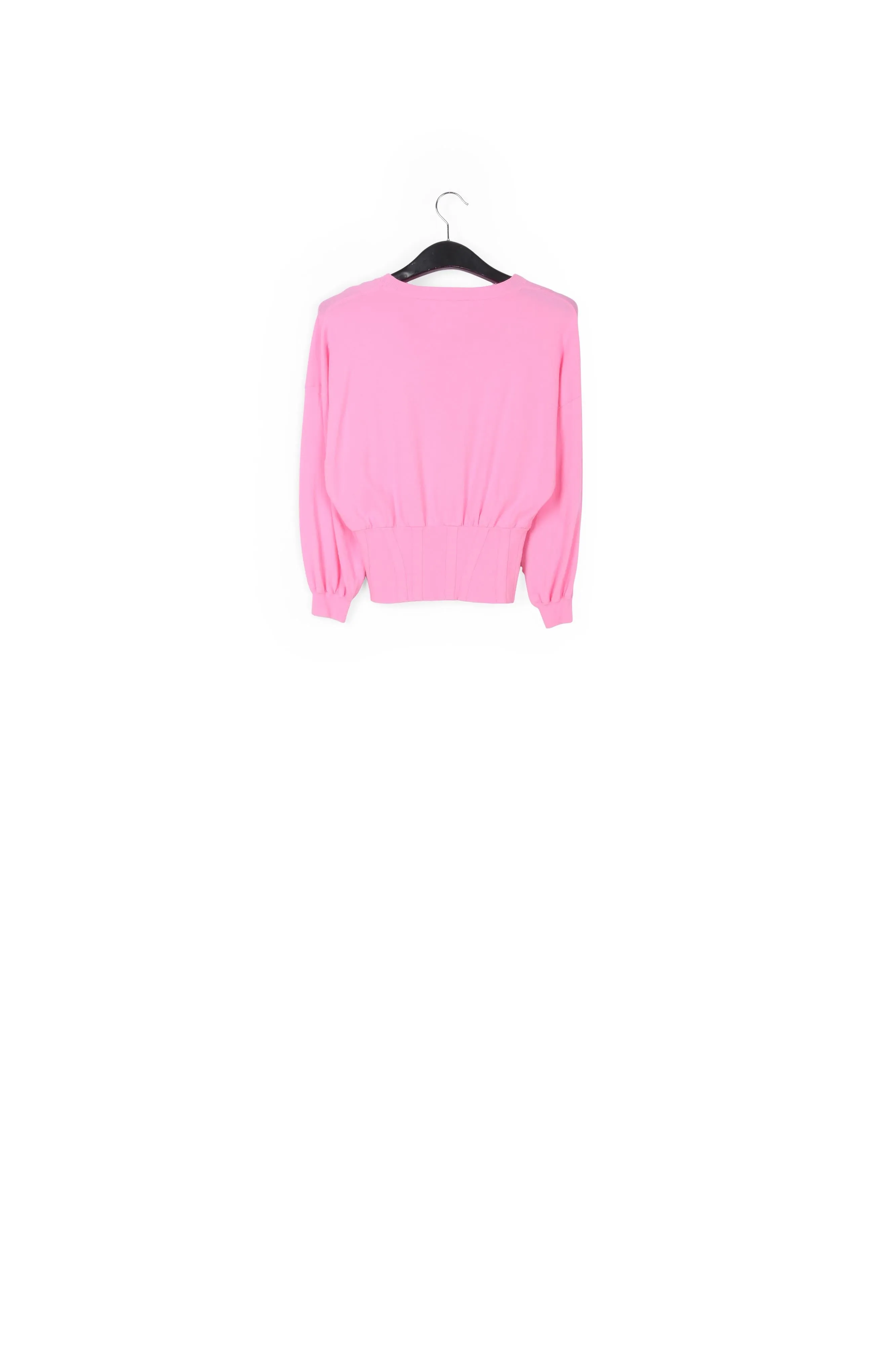 Light pink knitted sweater with fitted waist