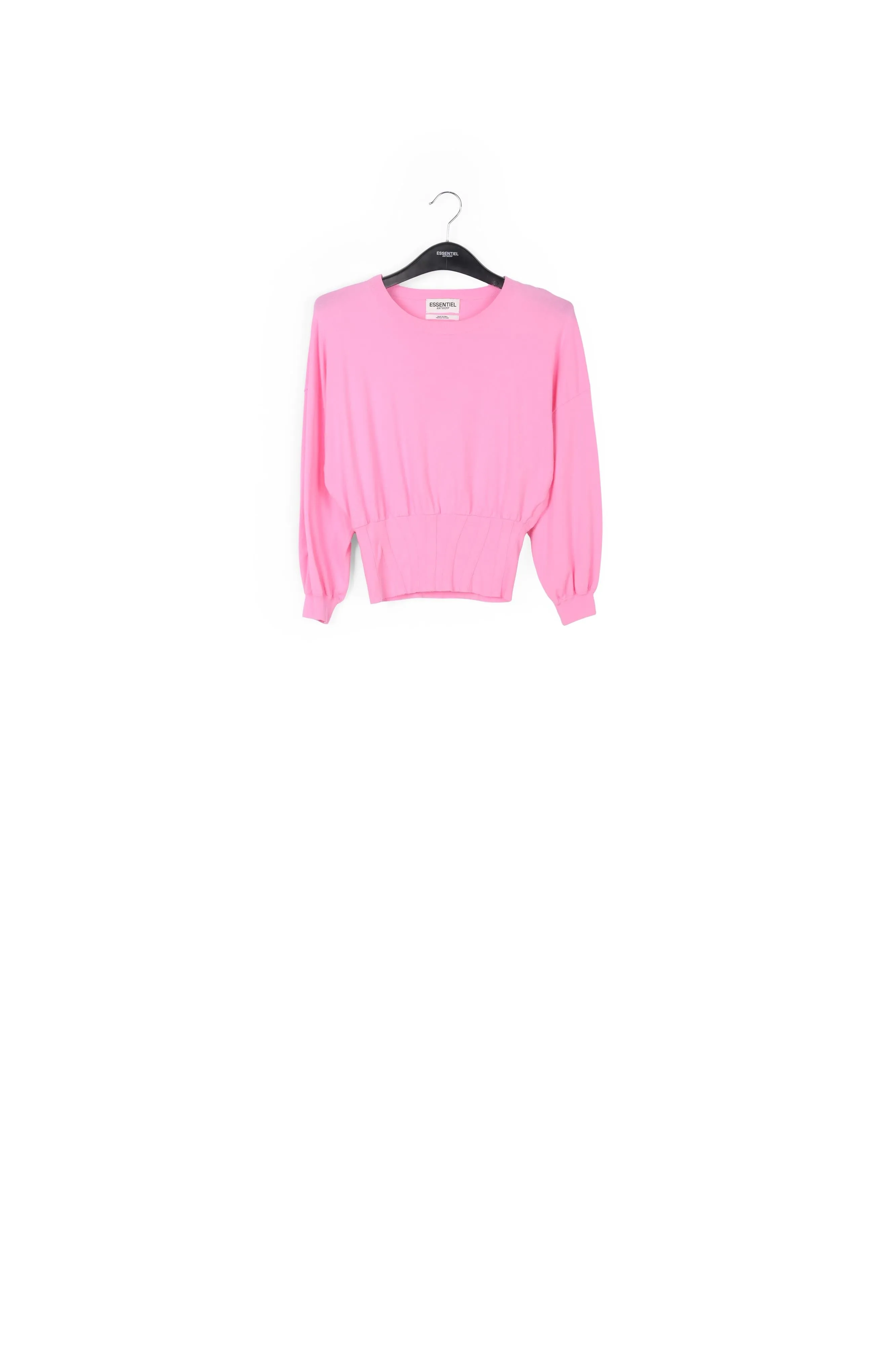 Light pink knitted sweater with fitted waist