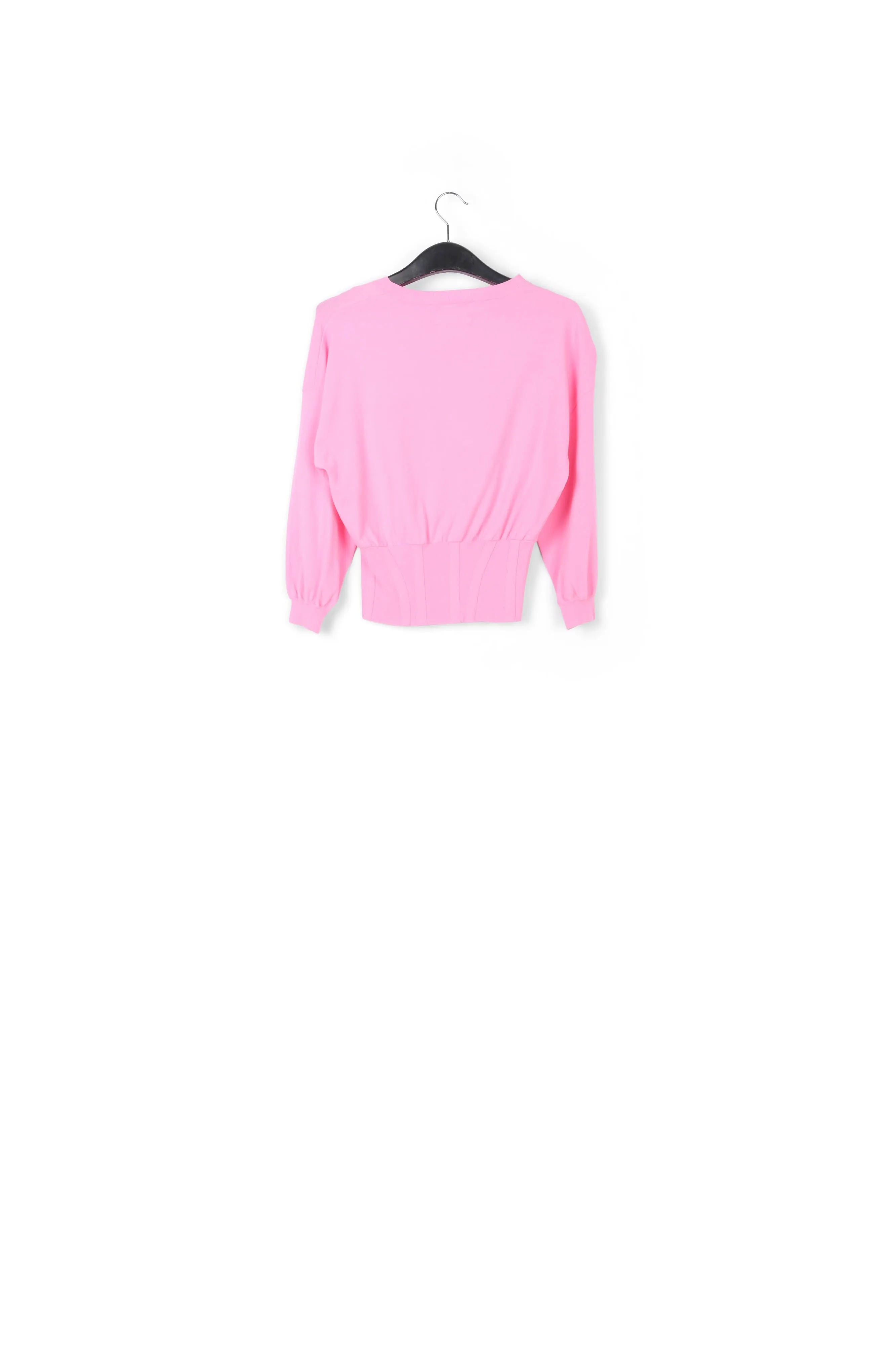 Light pink knitted sweater with fitted waist