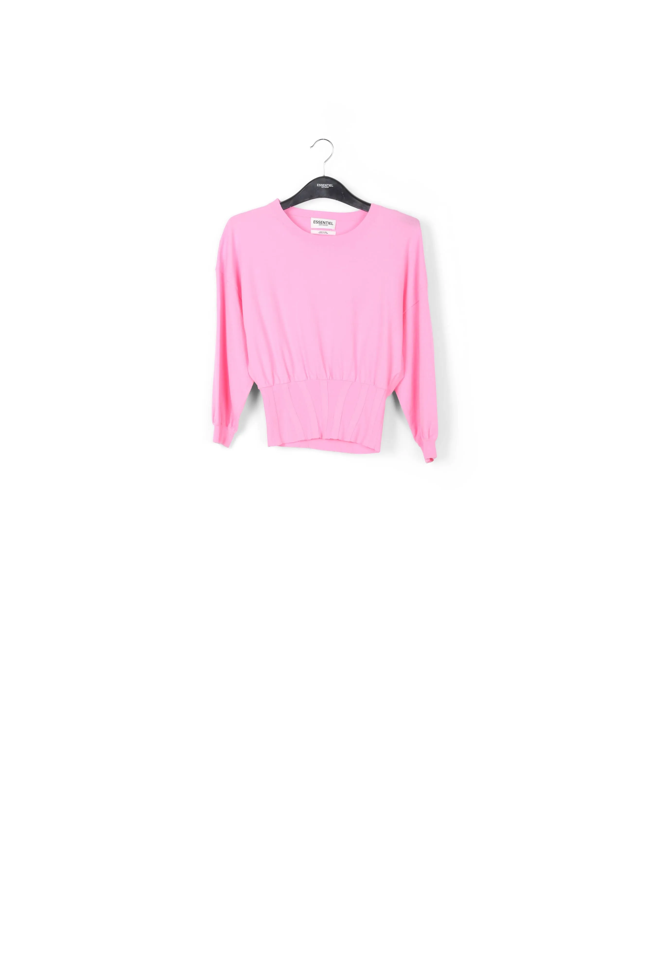 Light pink knitted sweater with fitted waist